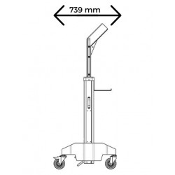 Height-adjustable mobile protection shield
