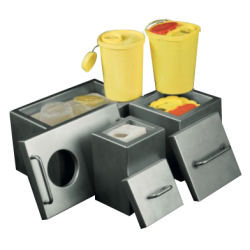 Conteneur à déchets en acier inoxydable blindé