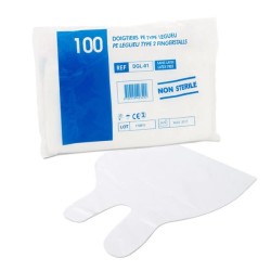 Doigtiers type Legueu 1 ou 2 doigts non stériles - boîte de 100