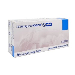 Box of powder-free nitrile examination gloves