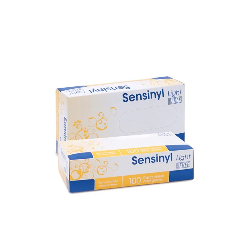 Boîte de gants d'examen Sensinyl en vinyle à usage médical