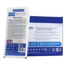 Sterile powdered latex examination gloves